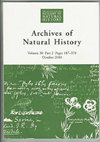 ARCHIVES OF NATURAL HISTORY雜志封面